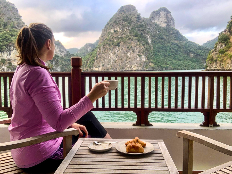 breakfast-balcony-heritage-line-lan-ha-bay-vietnam