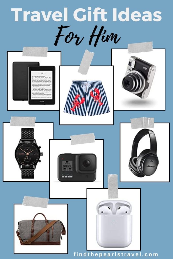 Picture Collage of Travel Gift Ideas for Him